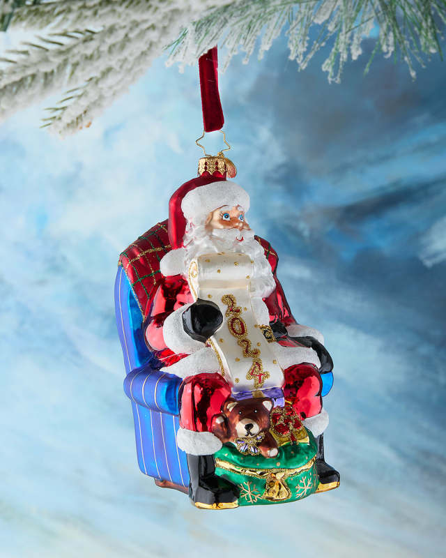 Santas 2024 Checklist Chair Christmas Ornament