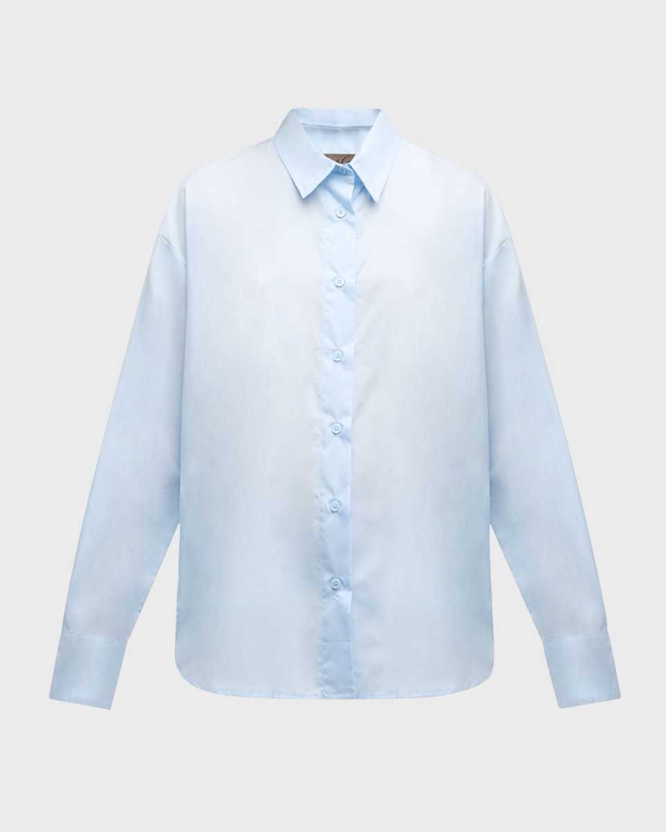 Luxe Long-Sleeve Button-Front Shirt