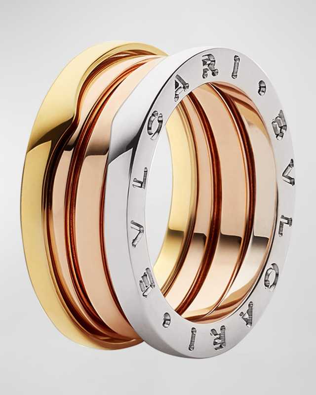 B. Zero1 Tricolor 18k Gold 3-Band Ring, EU 52 /