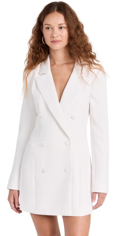 Good American Luxe Suiting Exec Dress Ivory001
