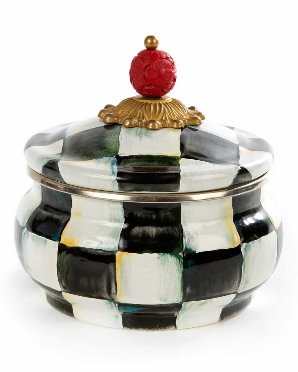 Courtly Check Squashed Pot