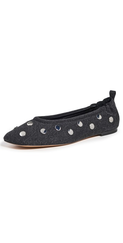 3.1 Phillip Lim ID Stretch Back Ballet Flats Washed Blk