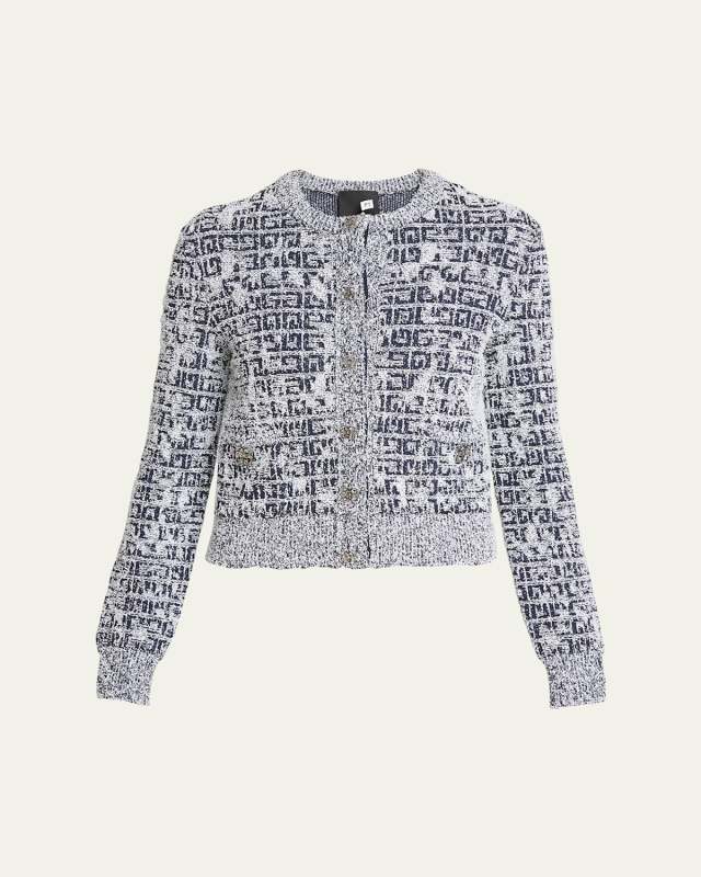 Lurex Tweed 4G-Print Cardigan