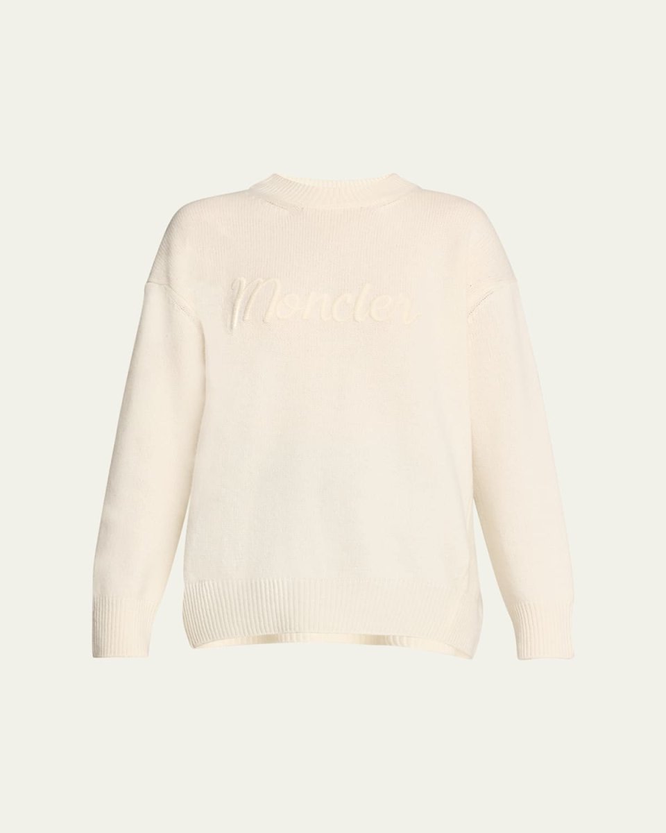 Wool-Cashmere Embroidered Logo Sweater