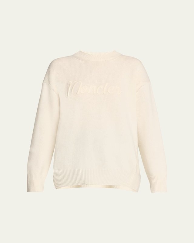 Wool-Cashmere Embroidered Logo Sweater