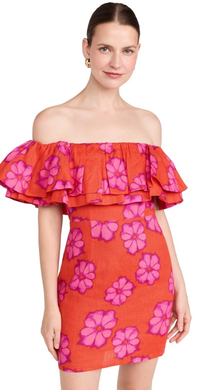 RHODE Vivi Dress Scarlet Bombay Bloom