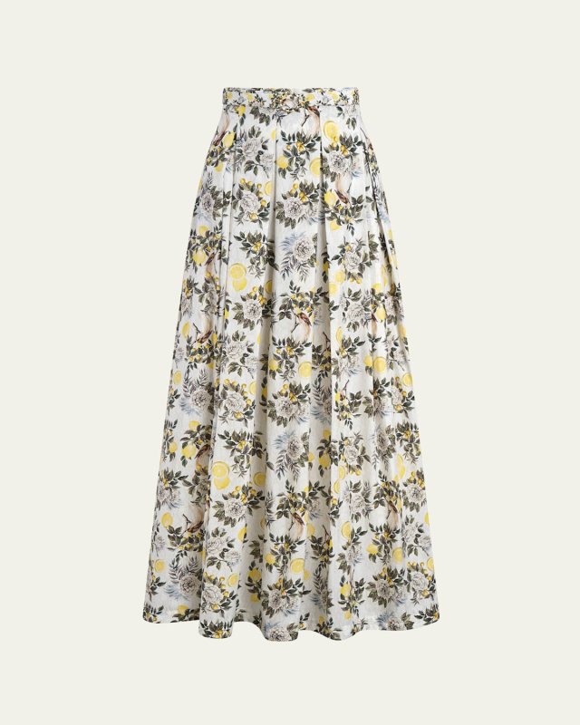 Clementine Annette Pleated Maxi Skirt