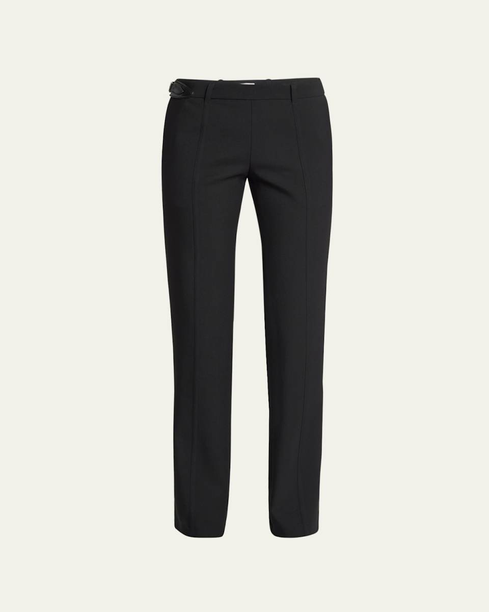 Buckled Straight-Leg Trousers