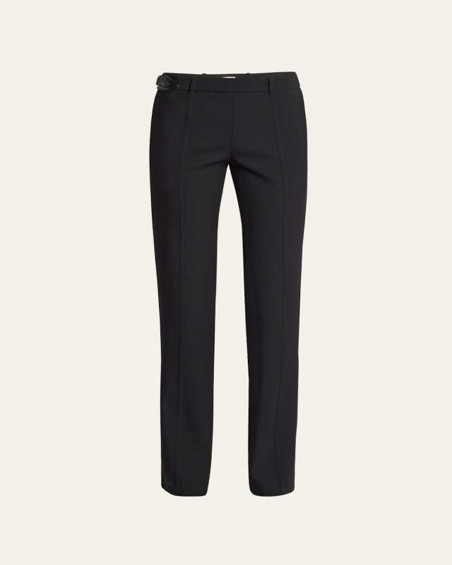 Buckled Straight-Leg Trousers