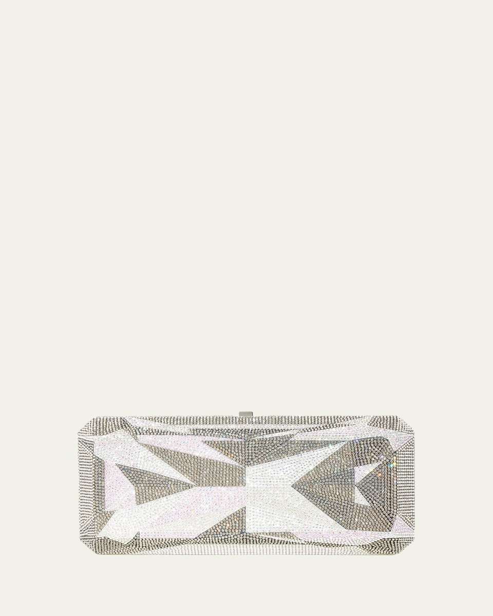 Rectangle Radiant Crystal Slim Clutch Bag