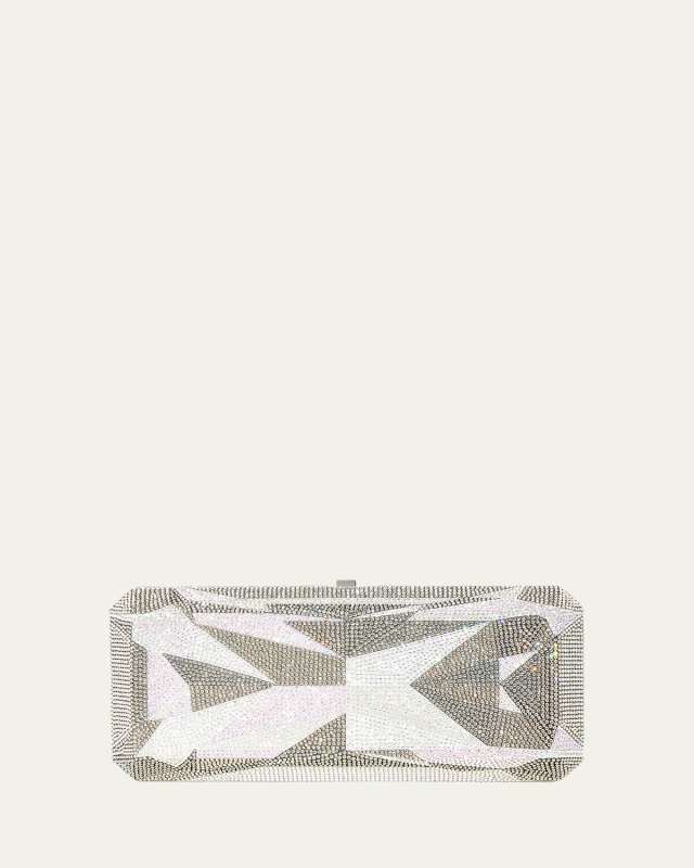 Rectangle Radiant Crystal Slim Clutch Bag