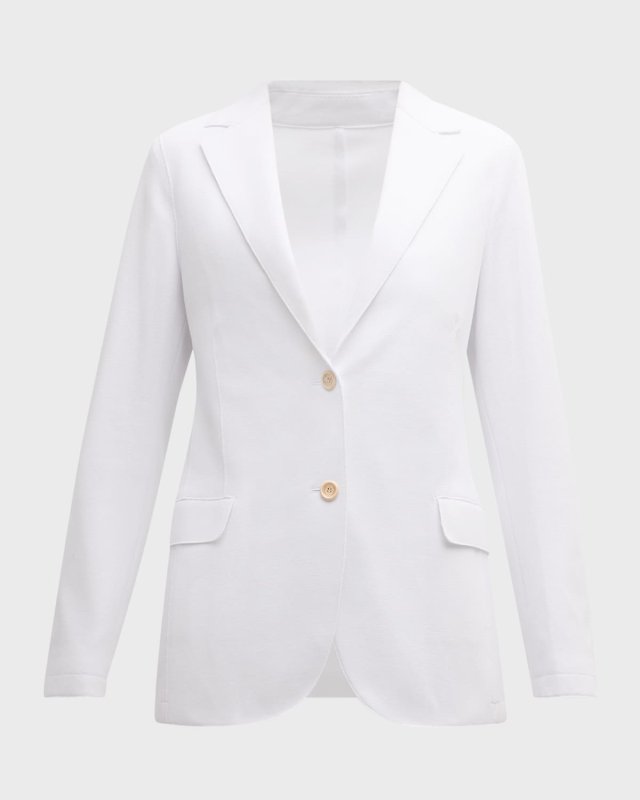 Single-Breasted Pique Jacket