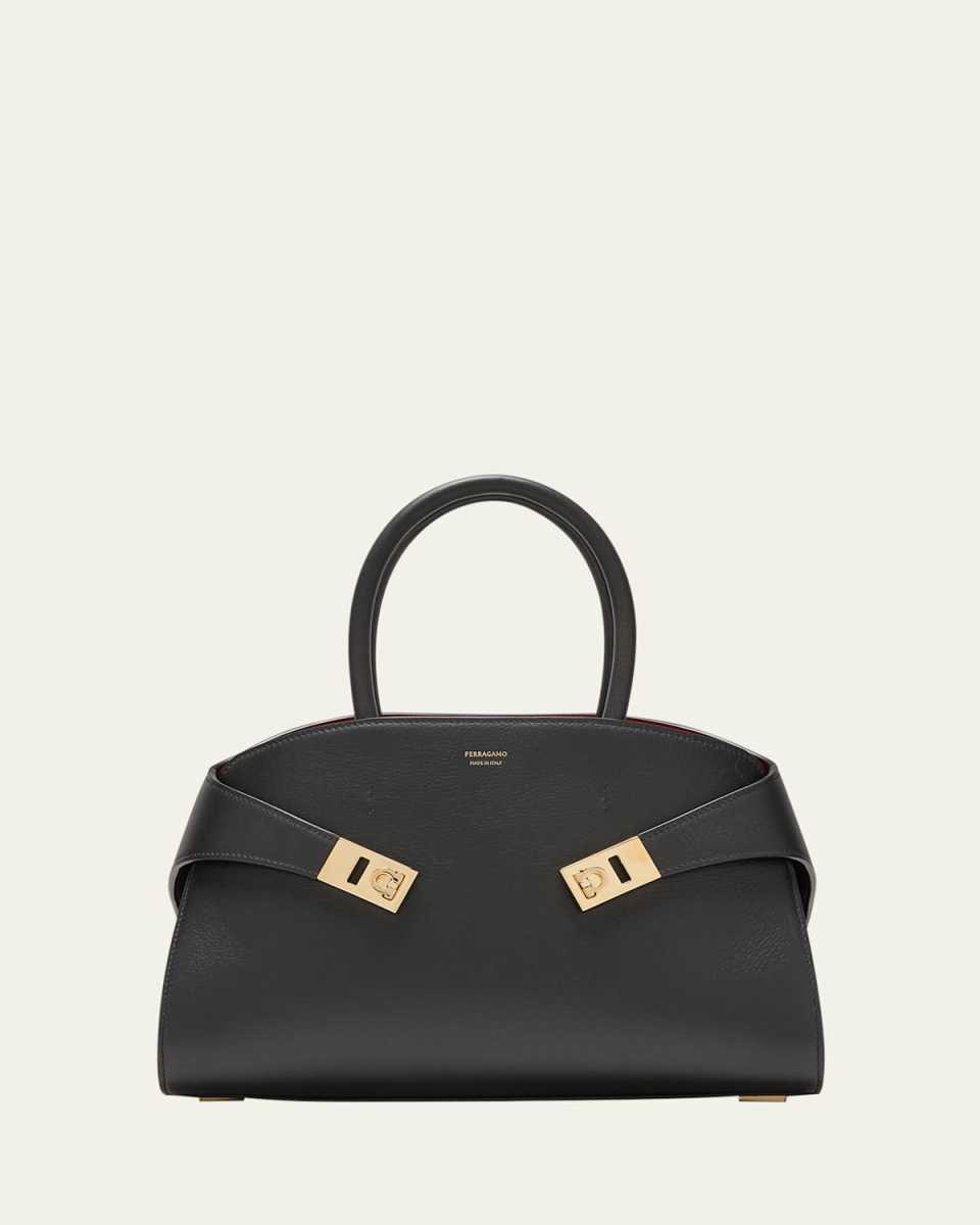 Small Hug Leather Top-Handle Bag