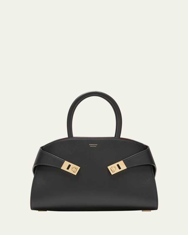 Small Hug Leather Top-Handle Bag