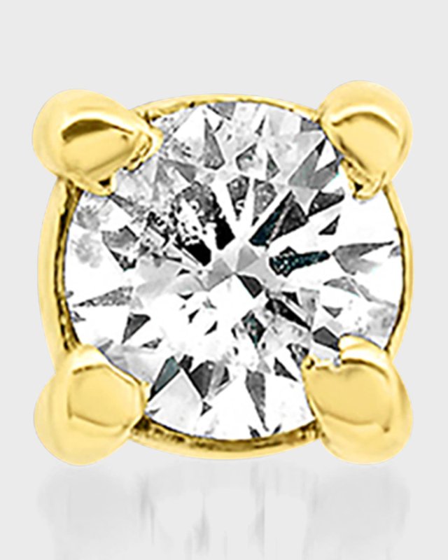 Round Brilliant-Cut Diamond Stud Earring, Single