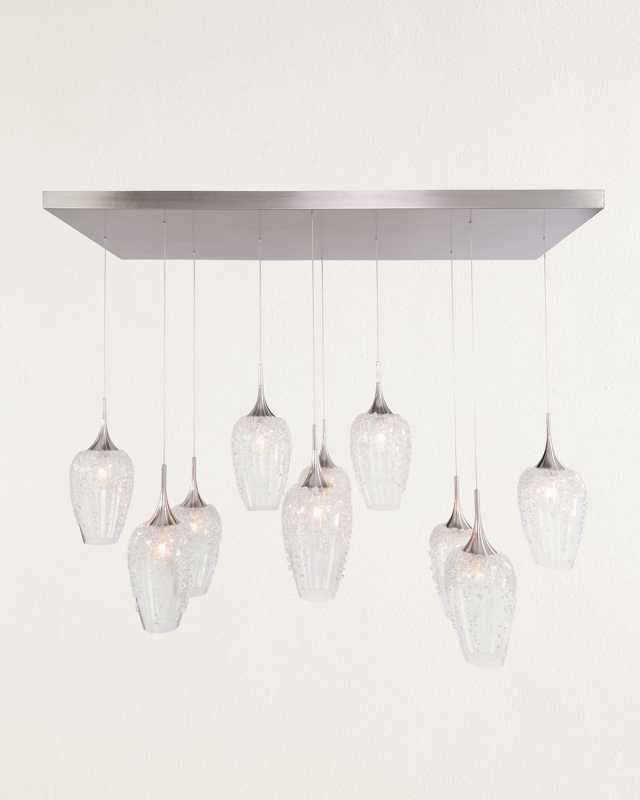 Aureo: Ten Light Horizontal Glass Pendant Chandelier