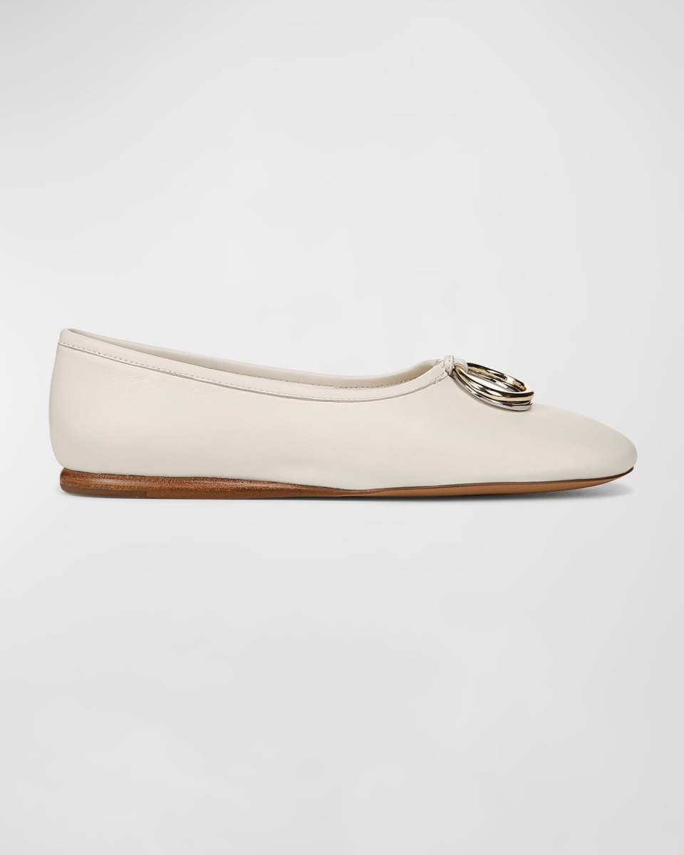 Didi Leather Charm Ballerina Flats