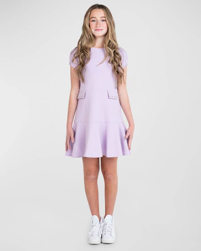 Girl's Mallory Knit Short-Sleeve Dress, Size 7-16