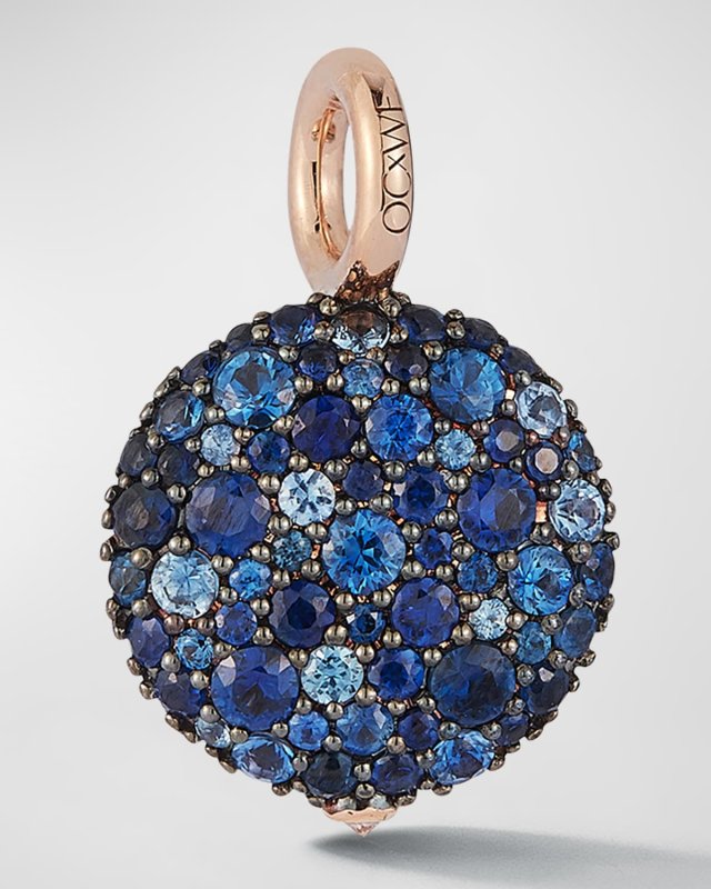18K Rose Gold Sapphire Pavé Medium Pebble Locket Pendant