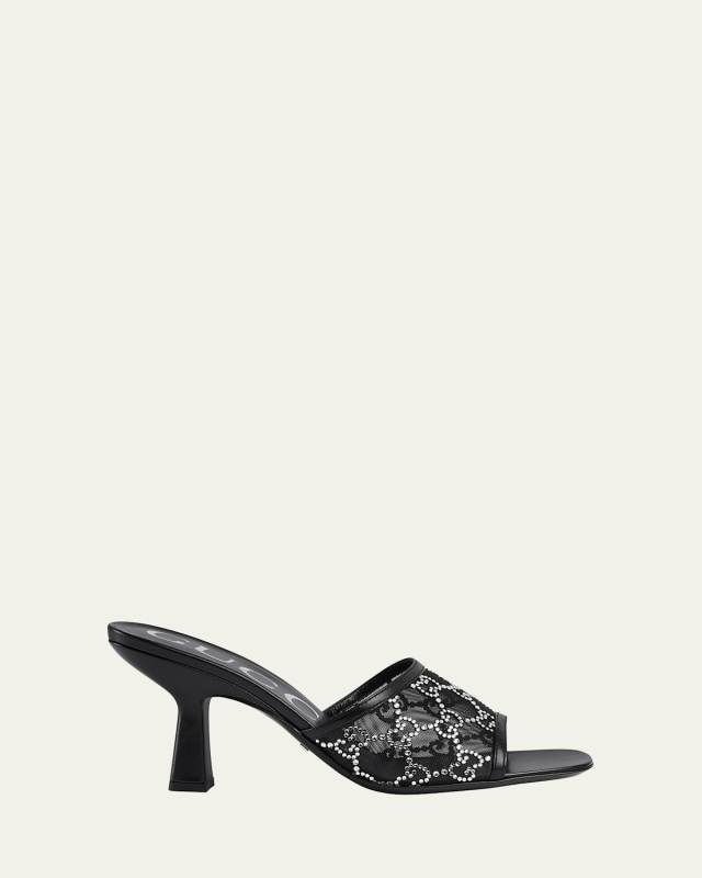 Demi Rhinestone Mesh Mule Sandals