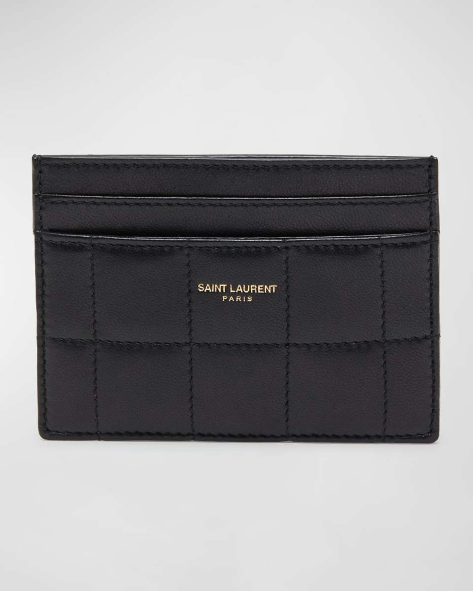 Card Case in Quilted Smooth Leather