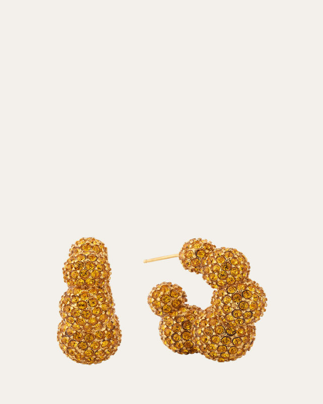 Crystal Ball Hoop Earrings