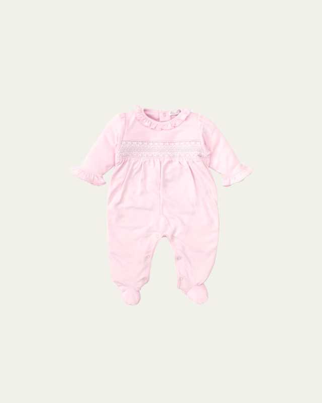 Girl's CLB Charmed Smocked Footie, Size Newbor