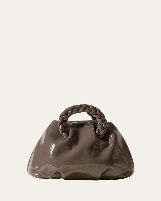 Bombon Crinkled Glossy Leather Crossbody Bag