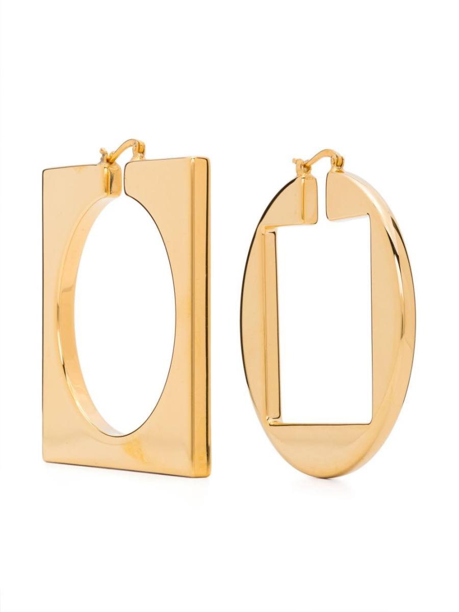 Les Creoles Rond Carré asymmetric hoop earrings