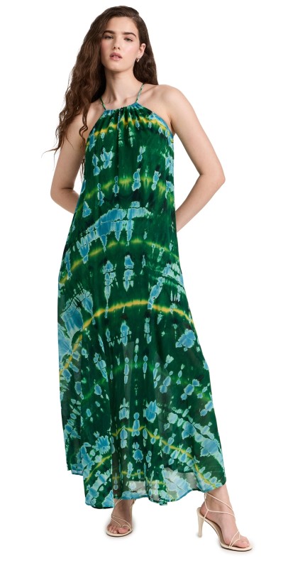 Young Fabulous & Broke Elie Dress Island Green Cuba Wash