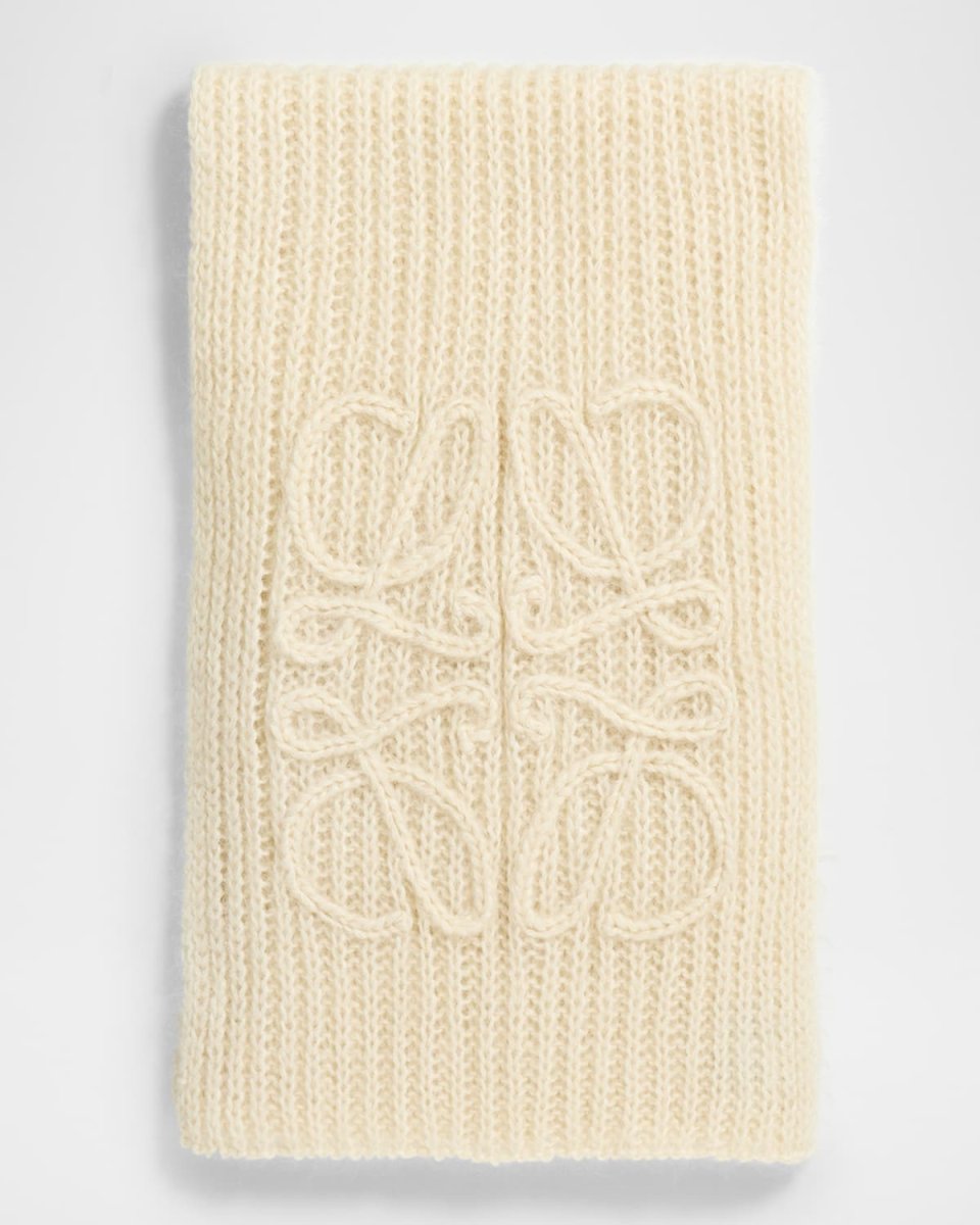 Anagram Crochet Mohair-Blend Scarf