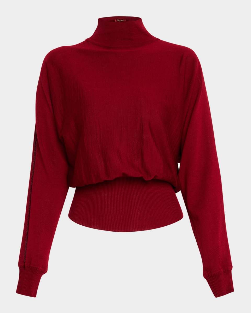 Arda Lace-Inset Turtleneck Virgin Wool Sweater