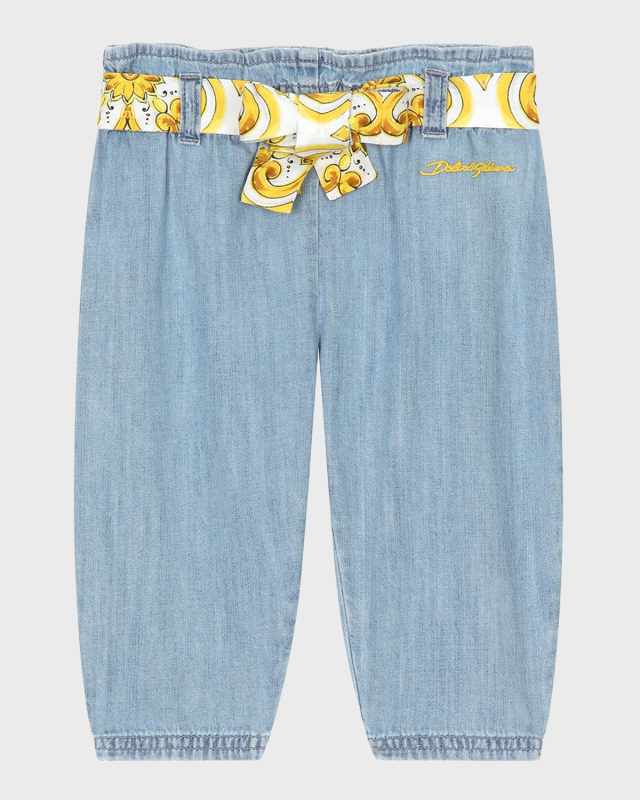 Girl's Paperbag Belted Pants, Size 1
