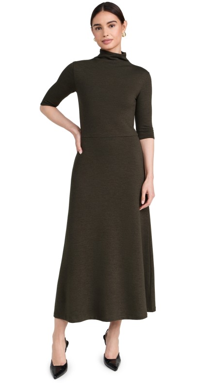 Vince Elbow Sleeve Turtleneck Dress Vine