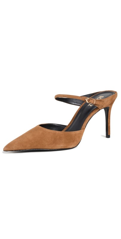 Schutz Laura Mule Heels Dark Caramel