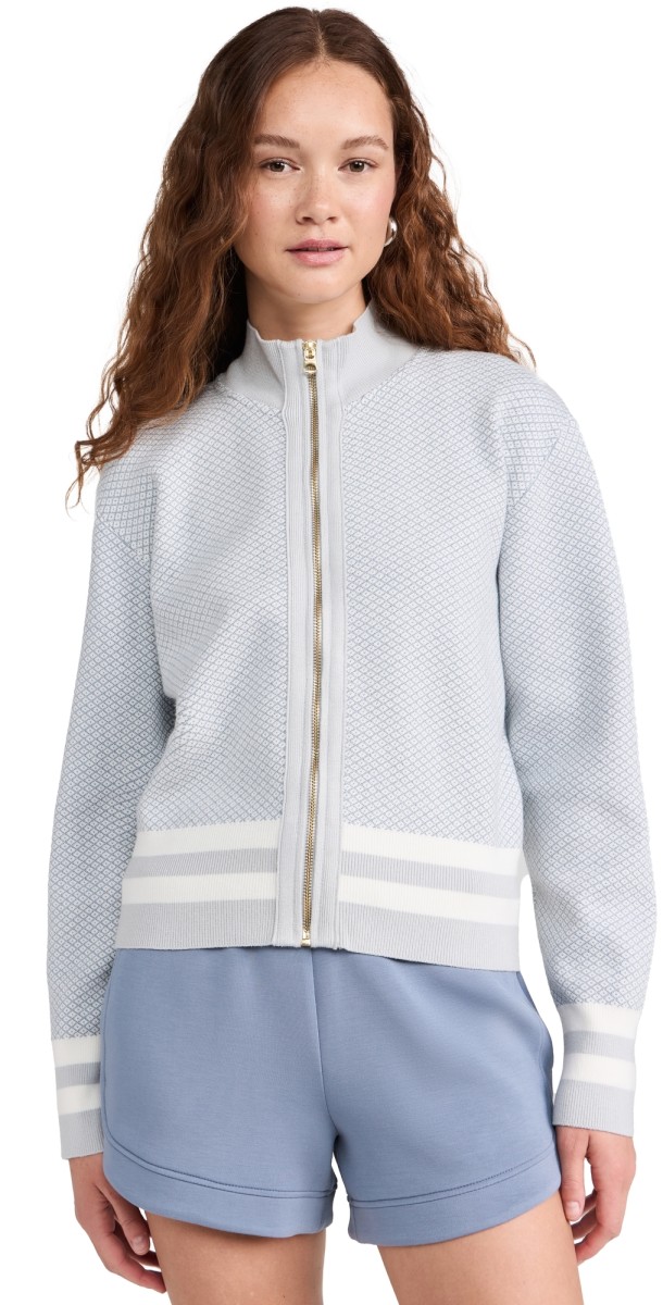 Varley Oregon Knit Jacket Pearl Blue