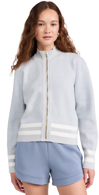 Varley Oregon Knit Jacket Pearl Blue
