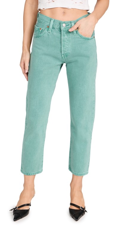 Levi's 501 Crop Jeans Dusty Beryl Green