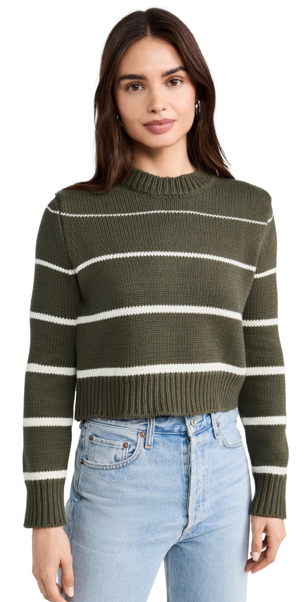 Z Supply Milan Stripe Sweater Grape Leaf
