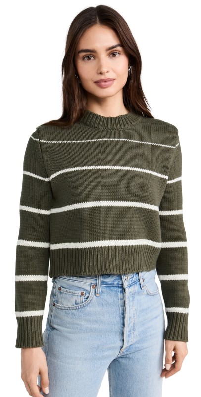 Z Supply Milan Stripe Sweater Grape Leaf