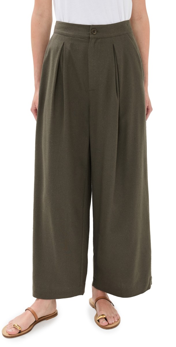 Jenni Kayne Relaxed Trousers Dark Moss