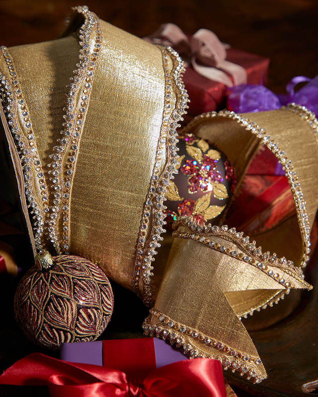 Metallic Dupion Ribbon, 4" x 10 Yards