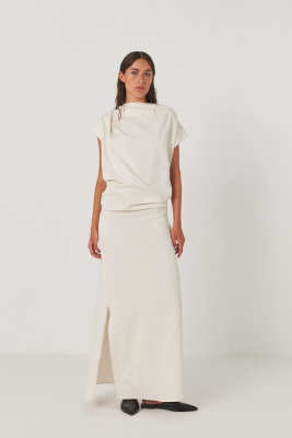 RABENS SALONER AVIATOR DRAPED DRESS