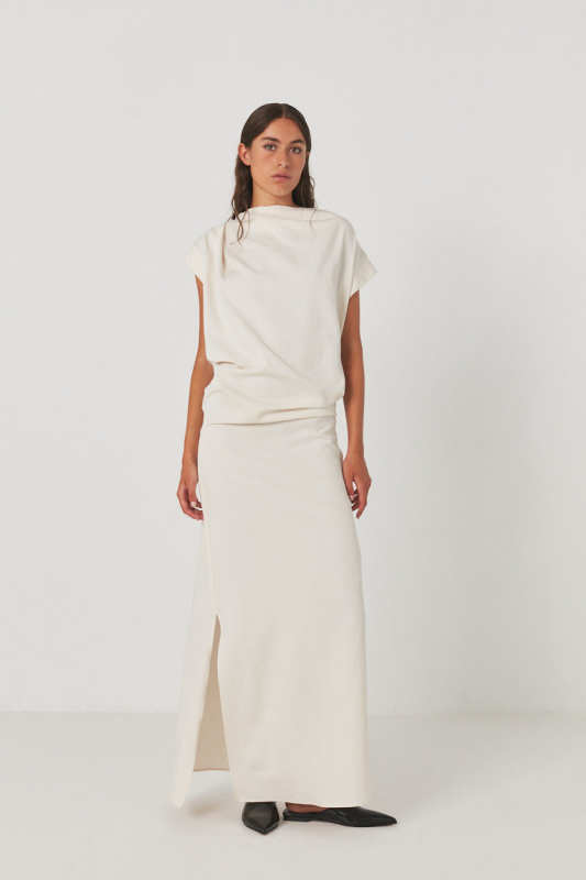 RABENS SALONER AVIATOR DRAPED DRESS