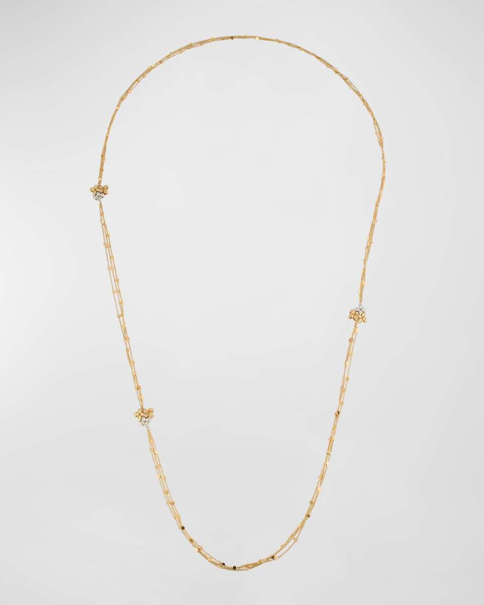 18K Yellow, White and Red Gold Diamond Necklace