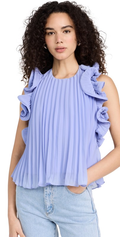 AMUR Baylin Pleated Top Grape Hyacinth