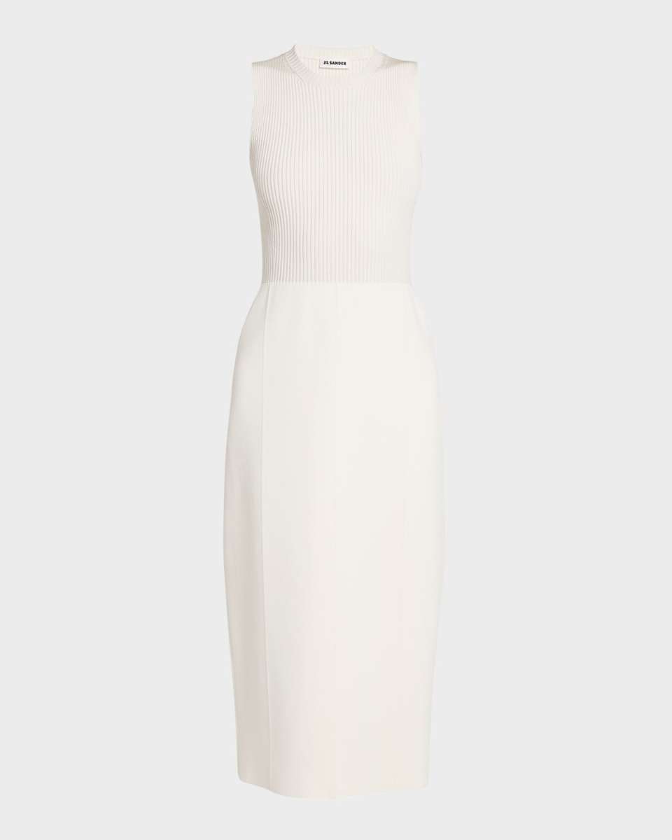 Ribbed A-line Midi Dress