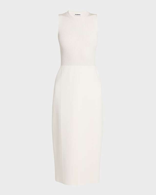 Ribbed A-line Midi Dress
