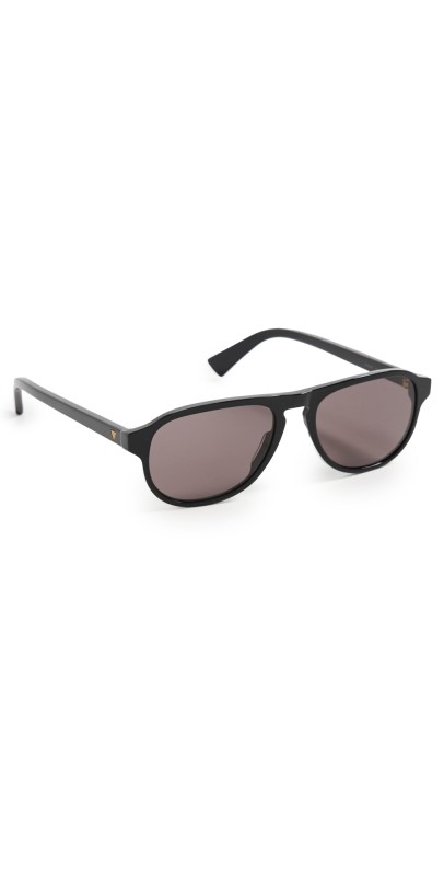 Bottega Veneta Triangle Stud Sunglasses Black-Black-Grey