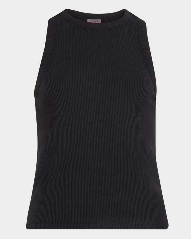 Black Rib Racerback Tank Top